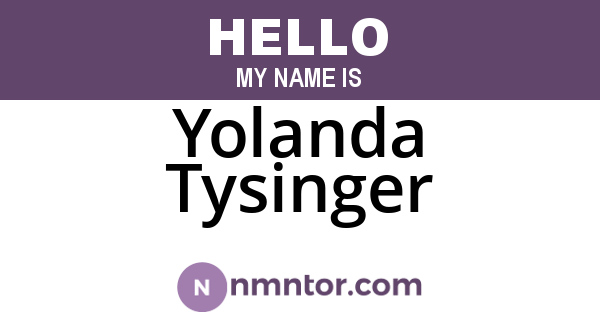 Yolanda Tysinger