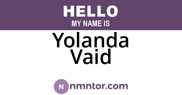 Yolanda Vaid