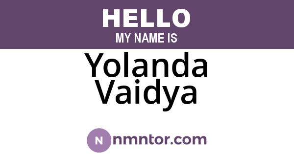 Yolanda Vaidya