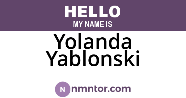 Yolanda Yablonski