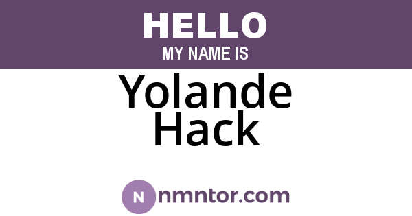 Yolande Hack
