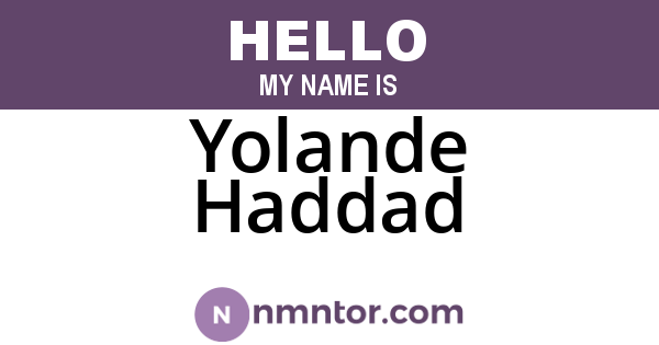Yolande Haddad