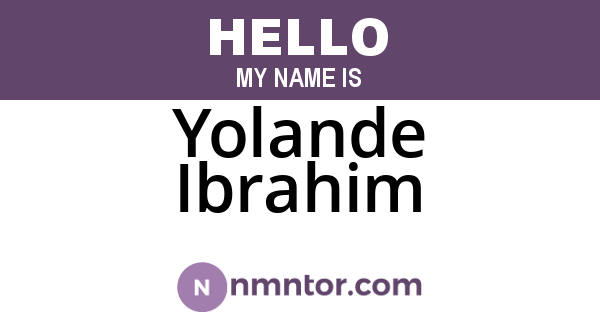Yolande Ibrahim
