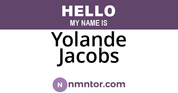 Yolande Jacobs