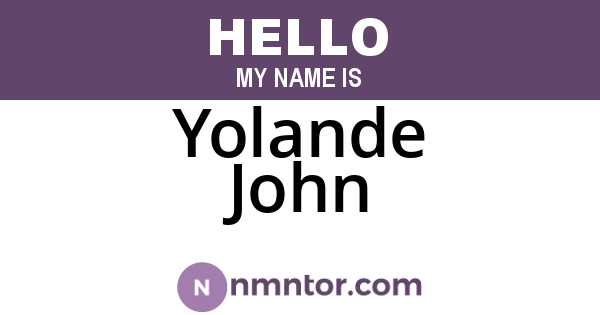 Yolande John