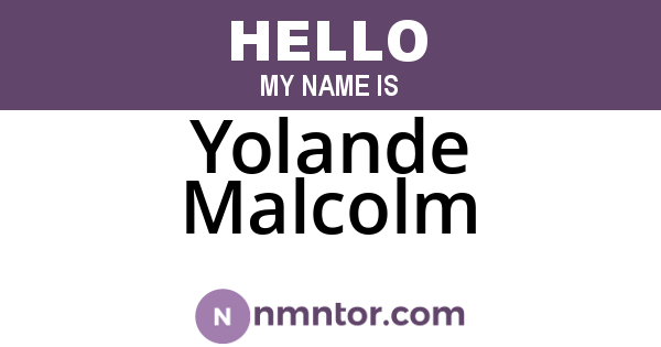 Yolande Malcolm