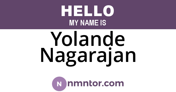 Yolande Nagarajan