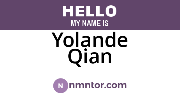 Yolande Qian