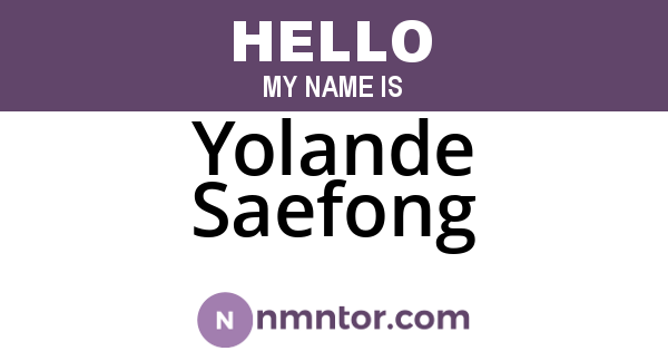 Yolande Saefong