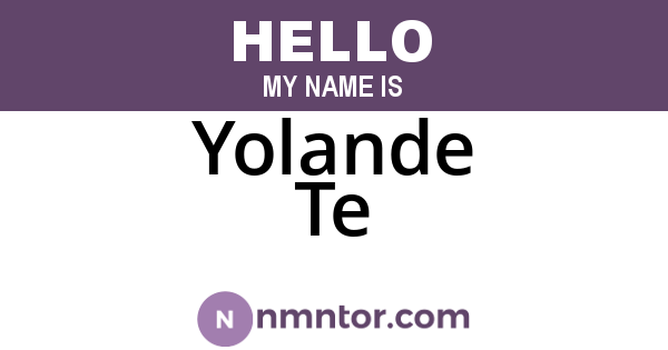 Yolande Te