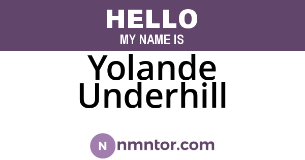 Yolande Underhill