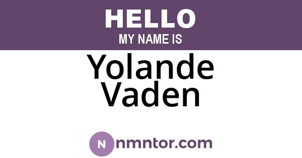 Yolande Vaden
