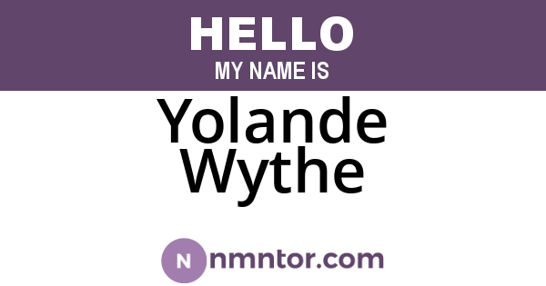 Yolande Wythe