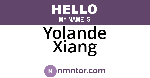 Yolande Xiang