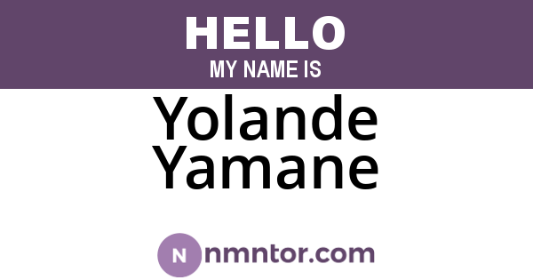 Yolande Yamane