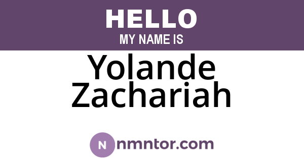 Yolande Zachariah