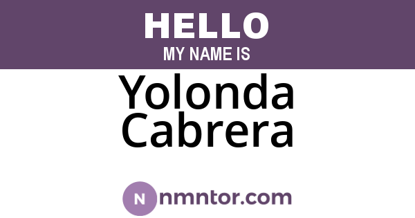 Yolonda Cabrera