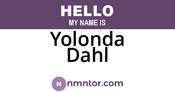 Yolonda Dahl