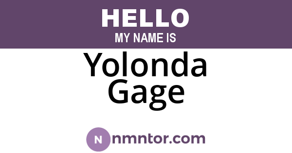 Yolonda Gage