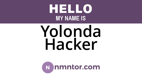 Yolonda Hacker