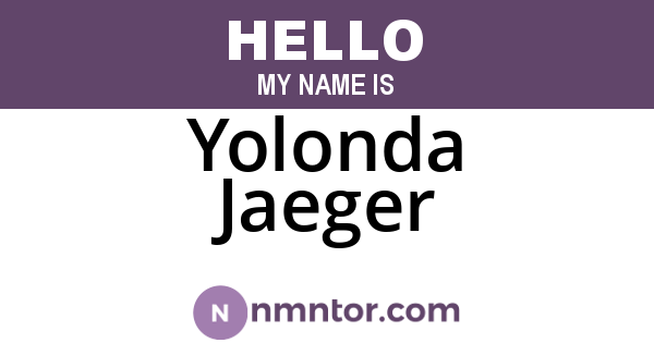 Yolonda Jaeger