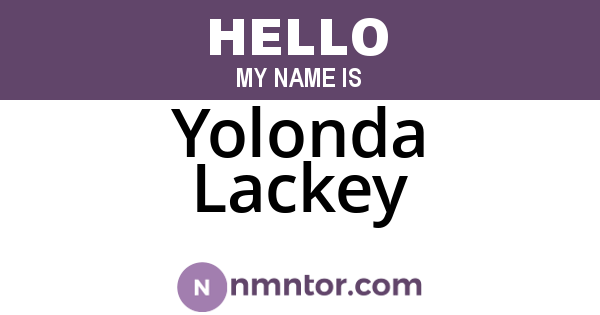 Yolonda Lackey