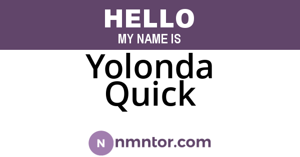 Yolonda Quick