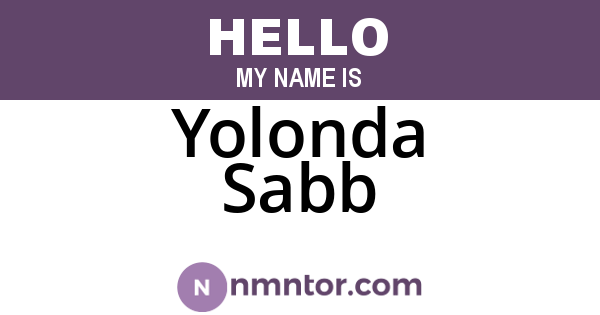 Yolonda Sabb