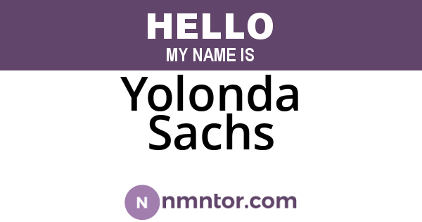 Yolonda Sachs