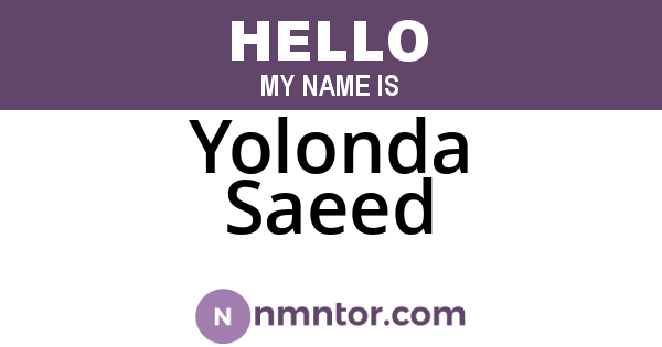 Yolonda Saeed