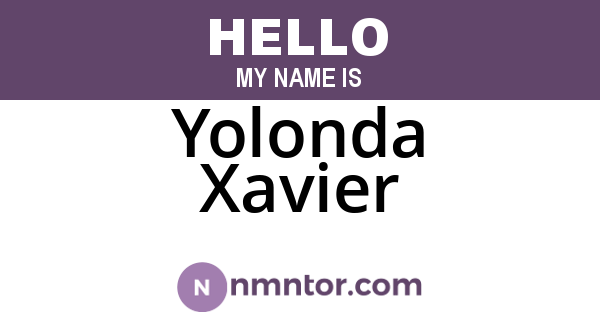 Yolonda Xavier