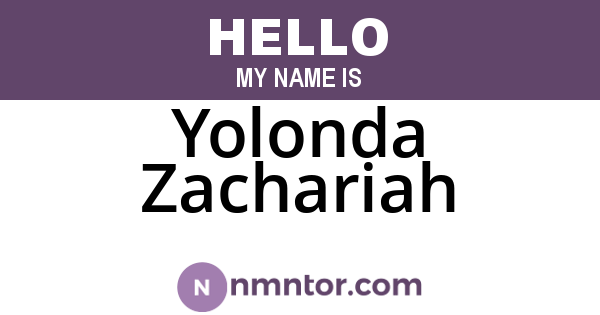 Yolonda Zachariah