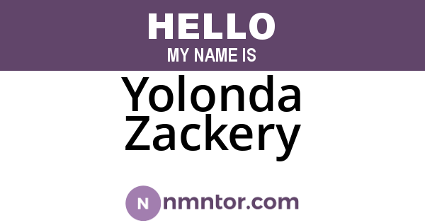 Yolonda Zackery