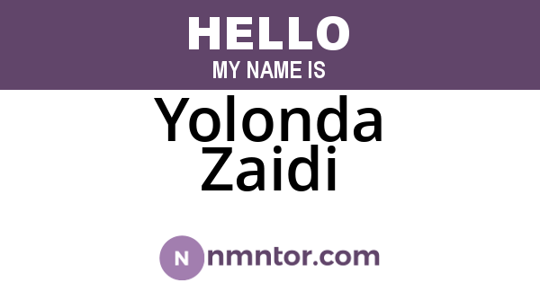 Yolonda Zaidi