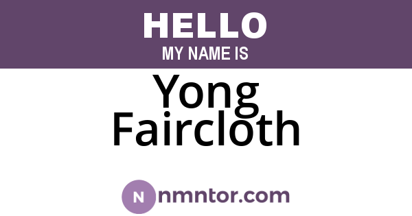 Yong Faircloth