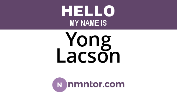 Yong Lacson
