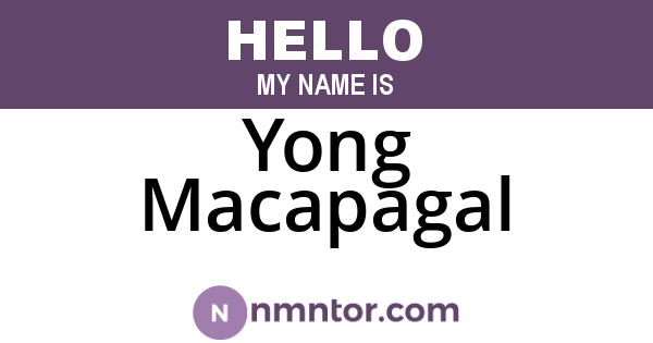 Yong Macapagal