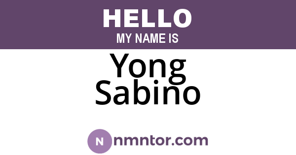 Yong Sabino