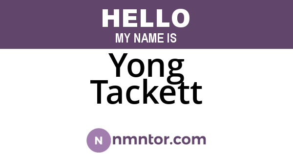 Yong Tackett