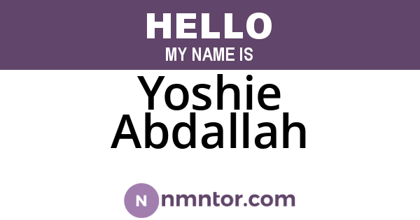 Yoshie Abdallah