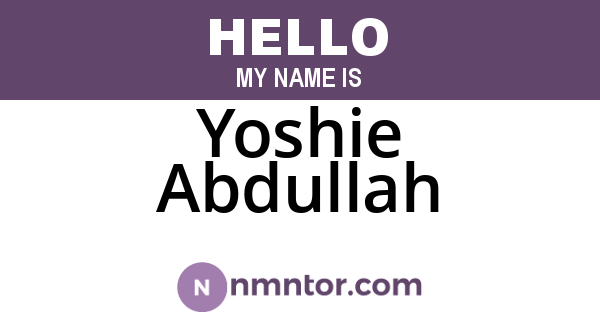 Yoshie Abdullah