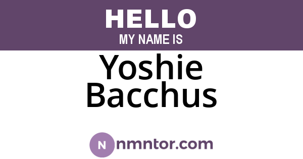 Yoshie Bacchus
