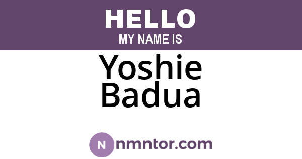 Yoshie Badua