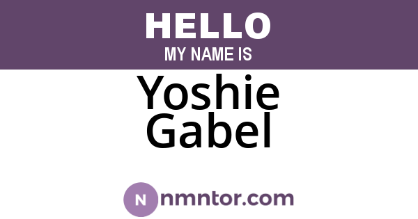 Yoshie Gabel