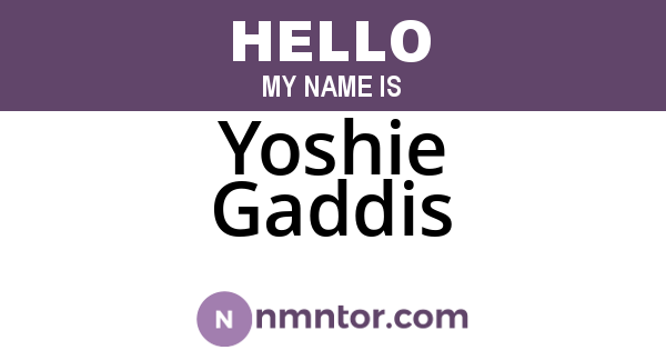 Yoshie Gaddis