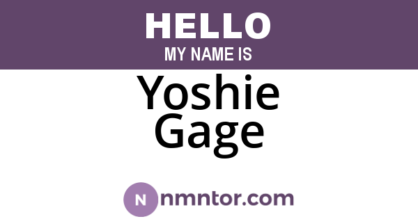 Yoshie Gage