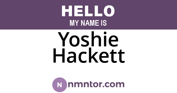 Yoshie Hackett