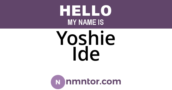 Yoshie Ide