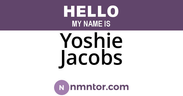 Yoshie Jacobs