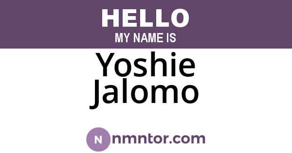 Yoshie Jalomo